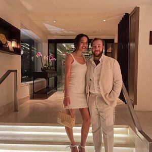 White Knit Corset Waist Mini Dress